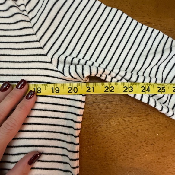 Talbots Black and White Striped Tee 0X X - Picture 4 of 5